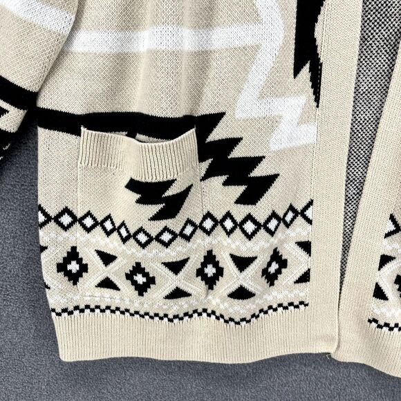 Lucky Brand Sweater Womens XL Extra Large Open‎ Front Cardigan Aztec pocket - Picture 7 of 16